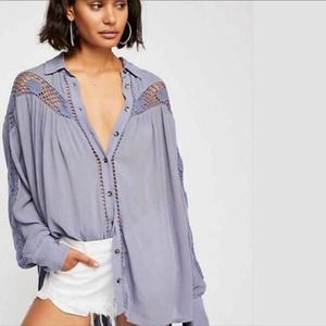 NWT Free People Western Button Down Top Shirt